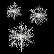 Christmas 3 x White Snowflake Hanging 3D Room Decoration - 18, 25 33cm