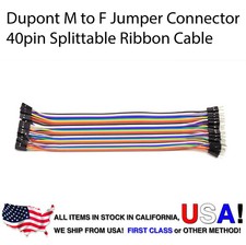 Dupont 40 Pin Splittable 7.5in Male Female Connector Cable Wire Jumper Arduino