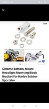 Chrome Bottom Mount Light Bracket For Harley