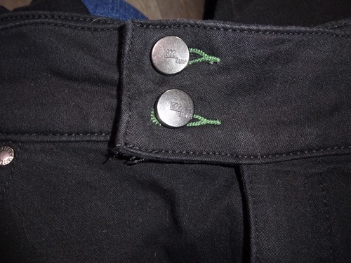 1822 denim cotton polyester spandex ~ women size 16 black , wide leg 28inseam - Picture 3 of 10