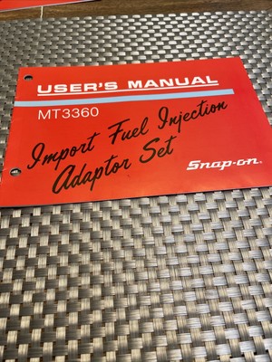 Snap On Import Fuel Injection Adaptor Set Users Manual | eBay