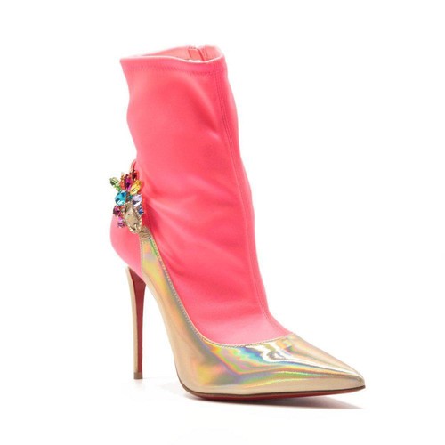 NEW $1695 Christian Louboutin Jessie Joli Crystal Embellished Bootie EU 38.5