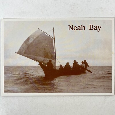 Makah Northwest Coast Indians Towing A Whale Neah Bay WA Postcard Native Whaling