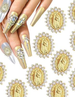 3D San Judas Nail Charm 10pcs Virgin Mary Nail Charms NEW Fingernail Art