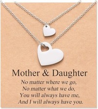 Mother Daughter Necklace Set for 2/3 Mothers Day Gifts for Mom Daughter Matching