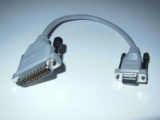 Used/Vintage 1ft Serial Cable DB25 Male to DE9 Female Grey Adapter D-Sub PC/COM