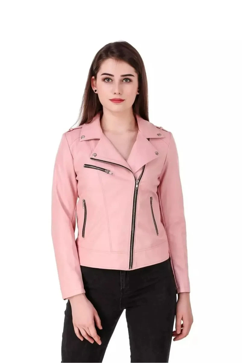Baby pink biker hot sale jacket