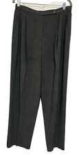 Giorgio Armani Le Collezioni Women's High Rise Pleated Dress Pants Gray Sz 12