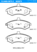 ATE BremsbeläGe Vorne (13.0460-5875.2) FüR Hyundai Elantra Matrix KIA Cerato I