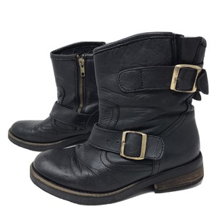 steve madden black buckle boots