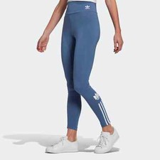 Adidas Originals Adicolor 3D Trefoil Logo Women's Blue Leggings Pants New