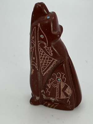 Zuni Wolf Fetish - Adrian Cachini- Pipestone Carving Gifts -f 1932
