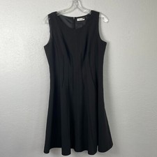 Calvin Klein Women's Black Lined Sleeveless A-Line Dress