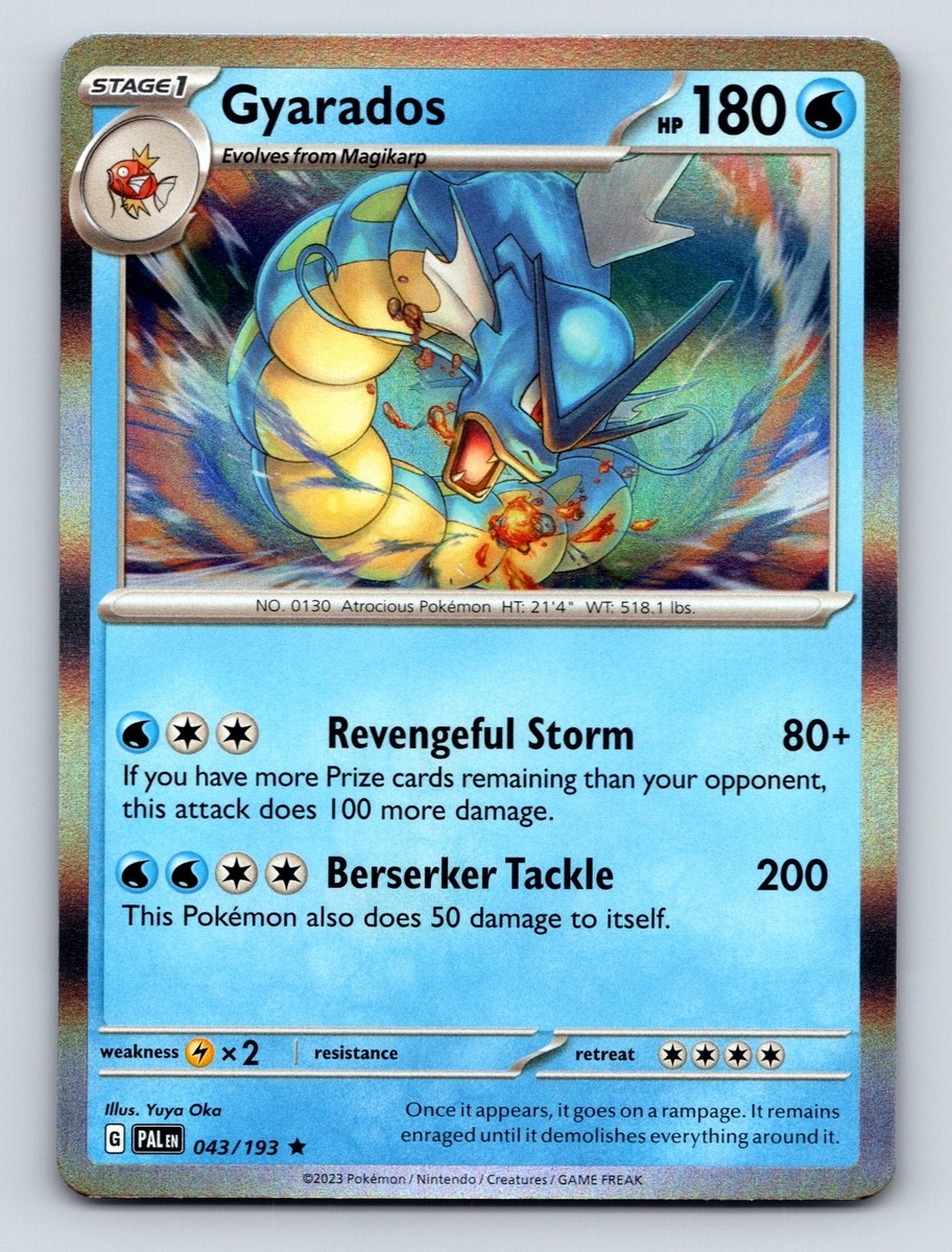 Stage 1 Gyarados HP 180 Revegeful Storm Berserker Tackle Blue