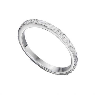 925 Sterling Silber Strukturmuster Rollband Ring von Beginnings London