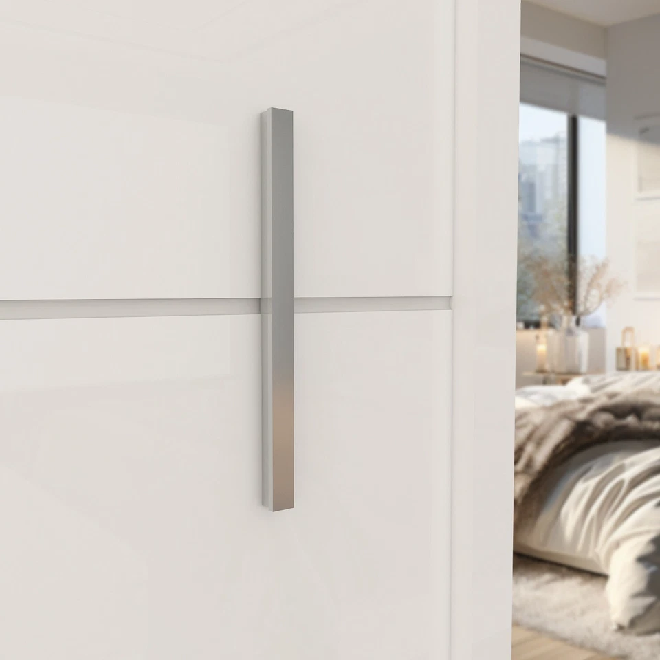 Sliding Doors wardrobes Mirror Wardrobe Multiple Shelves Hanging Rails-Lisbon - Image 3 of 4