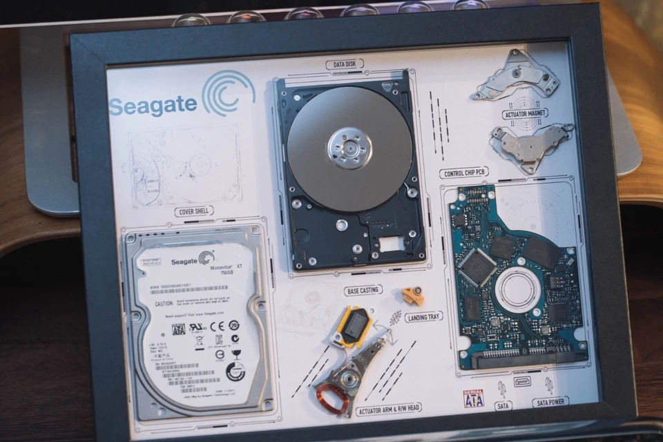 Teardown Art,Framed Western Digital/Seagate/Hitachi/HGST/Fujitsu/Toshiba,礼物 — 第 4/4 张图片