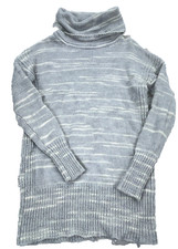 Banana Republic Sweater Dress Women Small Gray Chunky Knit Sweater Turtle Neck