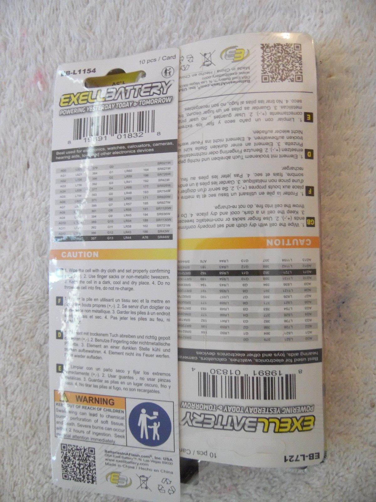 100 pcs Assorted Watch Batteries Alkaline Repair Kit Variety Pack, New