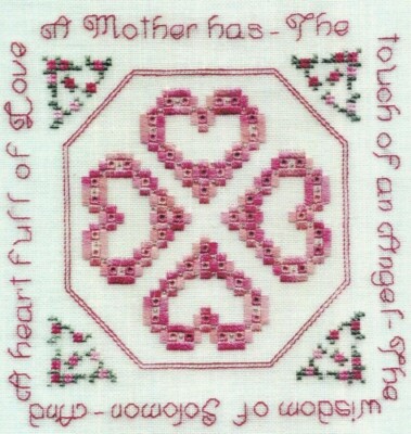 MOTHER--Hearts--Love--Touch of an Angel--Wisdom--Counted Cross Stitch Pattern