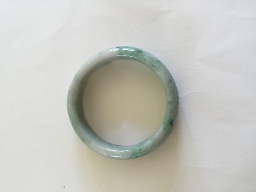 Natural Green White Jade Bangle Bracelet 53 MM - J110 - - Picture 10 of 12