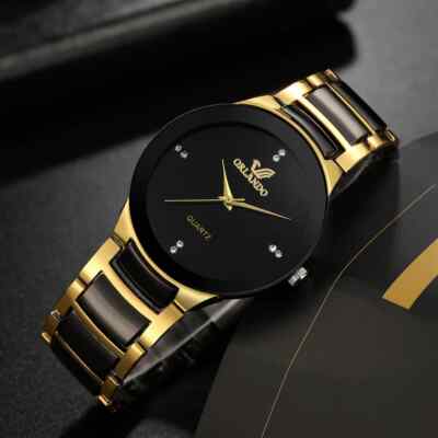 New Men Luxury Watches New Arrived Cool Black Gold Quartz Steel Wristwatch