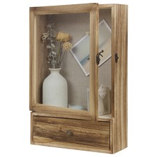 Shadow Box Display Case Large 11x16 Shadow Box Picture Frame W/ Drawer Wood