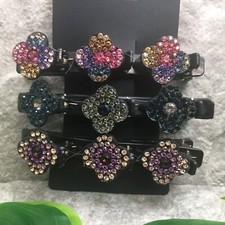 3 PC 4  Sparkling Crystal Braided Hair Clip Barrette Set New Free Ship 293