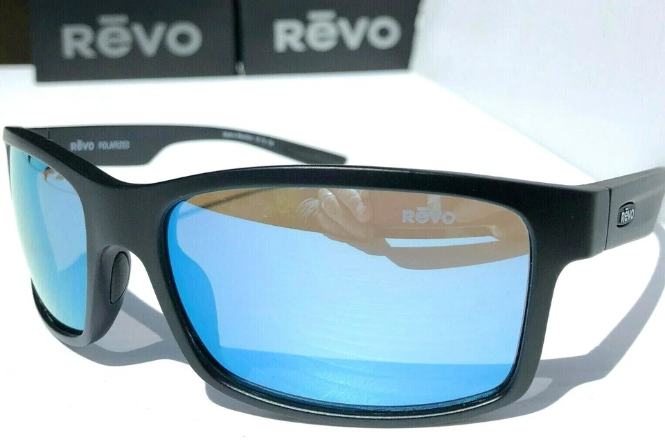 NEW* REVO CRAWLER XL Black Matte POLARIZED Blue Water Len Sunglass 1071XL 01 BL - Image 2 of 4