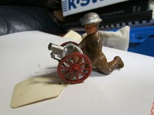 Manoil M103 M103a Lead Soldier with Cannon and Mortar RARE