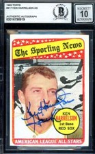 Ken Harrelson Gem Mint 10 Beckett BAS Signed 1969 Topps All Stars Autograph