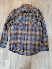 Vintage Pendleton High Grade Western Pearl Snap Shadow Plaid Made in USA NWOT L