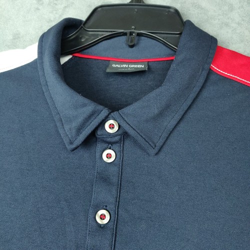 Galvin Green Golf Polo Shirt Mens XXL Blue Red White Ventil8 Performance Stretch - Picture 2 of 10