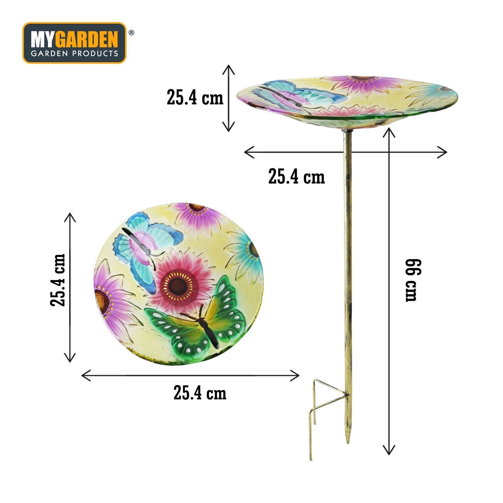 🔥Glass Bird Bath Feeder Bowl Wild Bird Table Station Outdoor Garden