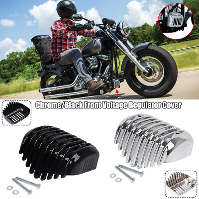 US Motorcycle Black&Chrome Voltage Regulator Cover For Harley Softail Springer