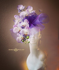 Kentucky Derby Hat Royal Ascot Fascinator Hat Purple Lavender Orchid Green Hat