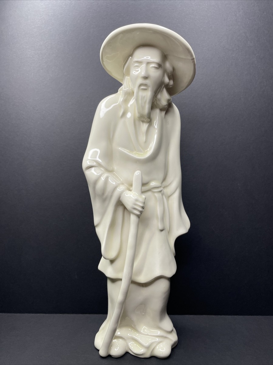 Vintage 1980s Chinese Wiseman Wise Man Master Porcelain Cermaic