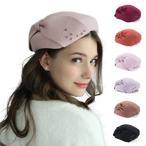 Women 1940s Vintage Look Wool Felt Tam 