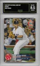 2018 Topps #BR2 Rafael Devers RC National Card Day SP Rookie Boston Red Sox. rookie card picture
