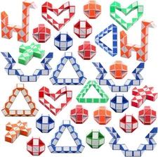 Durable 30 Pack Mini Snake Cubes - Fun Puzzle Toy for Kid's Gifts and Parties
