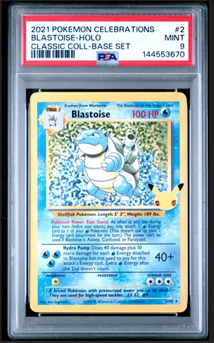 2021 POKEMON CELEBRATIONS CLASSIC COLLECTION #2 BLASTOISE-HOLO PSA 9
