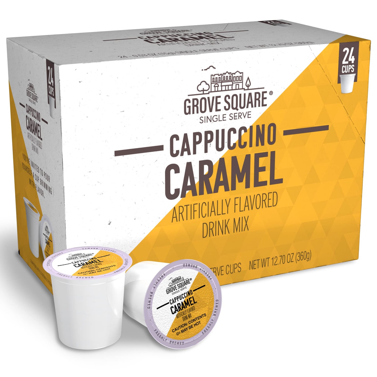 Grove Square Cappuccino Pods Caramel Single Serve Pack of 24