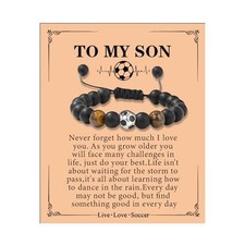 To My Sonracelet from Dad Mom Soccerracelets Menseadedracelets Gifts for Son B