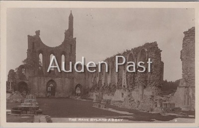 Byland Abbey Das Kirchenschiff Echtfoto Postkarte W. Bramley RPPC Yorkshire Ruinen