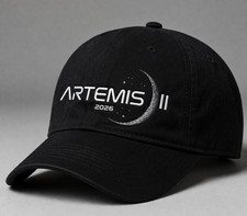 Artemis II 2026 Embroidered Baseball Cap Space Mission Adjustable Dad Hat Black