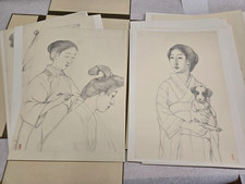 巻白 限定木版画11.7x17.3cm 「tree」 元日本版画協会会員 巻白 限定木