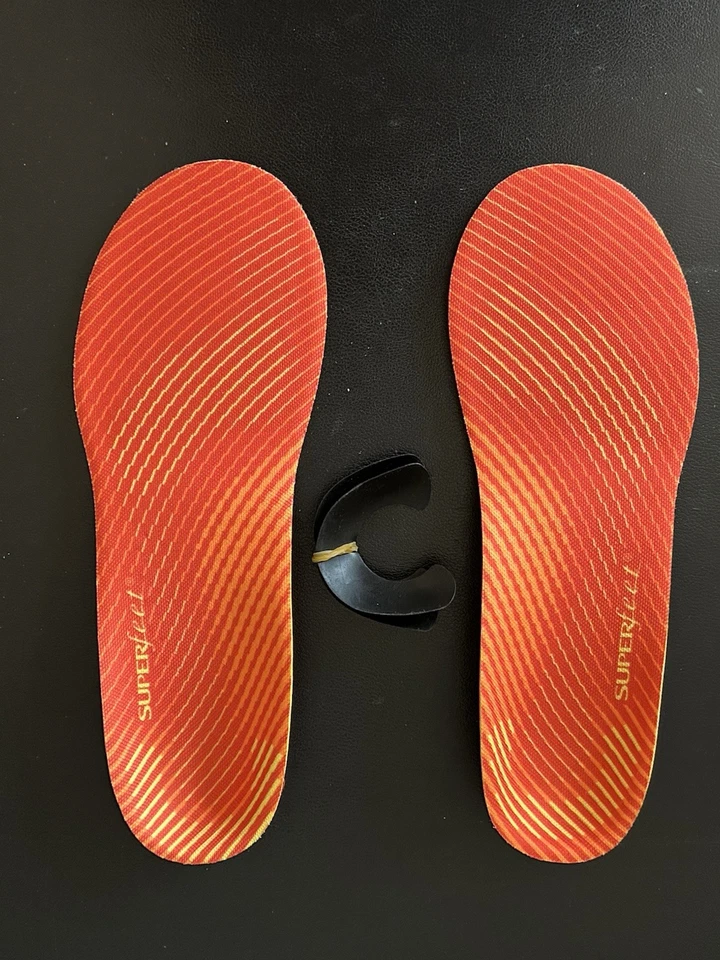 Palmilhas Superfeet RUN alívio da dor tamanho C laranja masculinas 5.5-7/femininas 6.5-8 NOVAS - Imagem 4 de 4