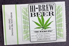 Hi Brew Beer Wacko One Pot Beer Label C 1984 unused Still Has Glue Backing