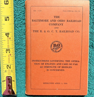 1948 Baltimore & Ohio Railroad Engines & Railway Cars Instruction Booklet B&O RR