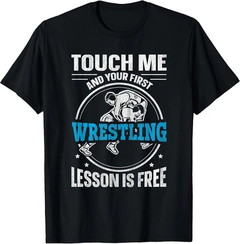 Free First Wrestling Lesson Tee - Fun Shirt for Men, Women, and Kids - product listing photo